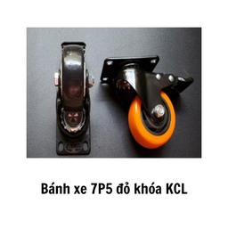 [KCLBX75ĐK] Bánh xe 7P5 đỏ khóa KCL