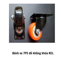 [KCLBX75ĐKK] Bánh xe 7P5 đỏ không khóa KCL