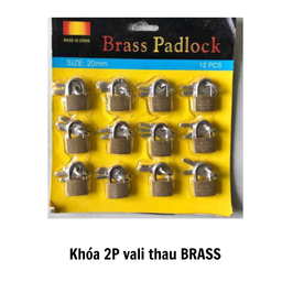 [KCLKVLT2PBR] Khóa 2P vali thau BRASS