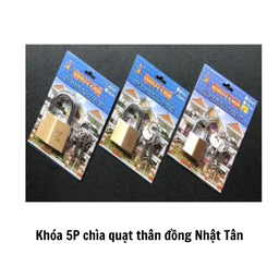 [K5PCQTDNT] Khóa 5P chìa quạt thân đồng Nhật Tân