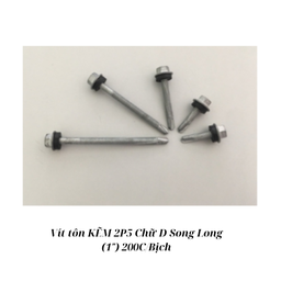 [SSVTK25D200] Vít tôn KẼM 2P5 Chữ D Song Long (1") 200C/Bịch