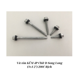 [SSVTK4D200] Vít tôn KẼM 4P Chữ D Song Long (1x1/2") 200C/Bịch