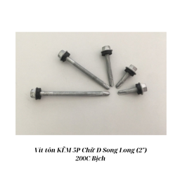 [SSVTK5D200] Vít tôn KẼM 5P Chữ D Song Long (2") 200C/Bịch