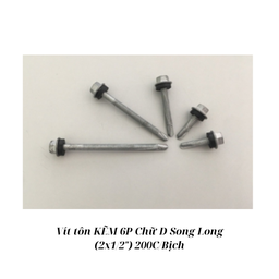 [SSVTK6D200] Vít tôn KẼM 6P Chữ D Song Long (2x1/2") 200C/Bịch