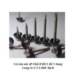 [SSVTS4CBRD200] Vít tôn sắt 4P Chữ B RON ĐEN Song Long (1x1/2") 200C/Bịch