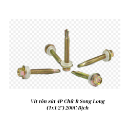 [SSVTS4CB200] Vít tôn sắt 4P Chữ B Song Long (1x1/2") 200C/Bịch