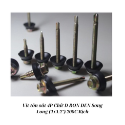 [SSVTS4DRD200] Vít tôn sắt 4P Chữ D RON ĐEN Song Long (1x1/2") 200C/Bịch