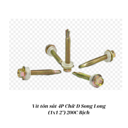 [SSVTS4CD200] Vít tôn sắt 4P Chữ D Song Long (1x1/2") 200C/Bịch