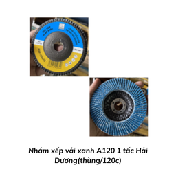 [HDNXX100A120] Nhám xếp vải xanh A120 1 tấc Hải Dương(thùng/120c)