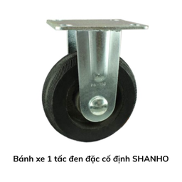 [TTBX1TDD] Bánh xe 1 tấc đen đặc cố định SHANHO