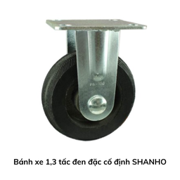 [TTBX1T2DDCD] Bánh xe 1,3 tấc đen đặc cố định SHANHO