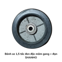 [TTBX1T5DDKC] Bánh xe 1,5 tấc đen đặc mâm gang + đạn SHANHO