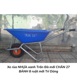 [TDXRNXTDMC27B8] Xe rùa NHỰA xanh Trần Đà mới CHÂN 27 BÁNH 8 ruột mới Trí Dũng