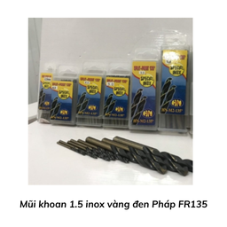 [MK15PFR135] Mũi khoan 1.5 inox vàng đen Pháp FR135