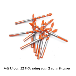 [MK12DNCKTM] Mũi khoan 12 li đa năng cam 2 cạnh Ktomer