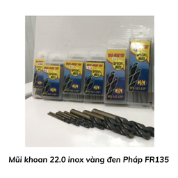 [MK22FR135] Mũi khoan 22.0 inox vàng đen Pháp FR135