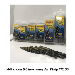 [MK9PFR135] Mũi khoan 9.0 inox vàng đen Pháp FR135