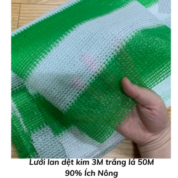 [LLDKTL3M90IN] Lưới lan dệt kim 3M trắng lá 50M 90% Ích Nông