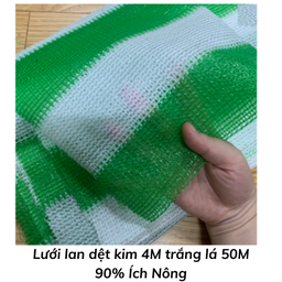 [LLDKTL4M90IN] Lưới lan dệt kim 4M trắng lá 50M 90% Ích Nông