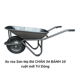 [TDXRSMDC34B10] Xe rùa Sơn Mạ Đá CHÂN 34 BÁNH 10 ruột mới Trí Dũng