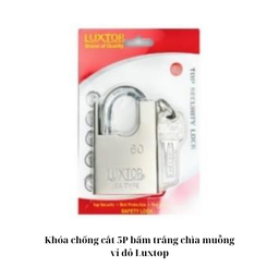 [KCC5PBTCMLT] Khóa chống cắt 5P bấm trắng chìa muỗng vỉ đỏ Luxtop