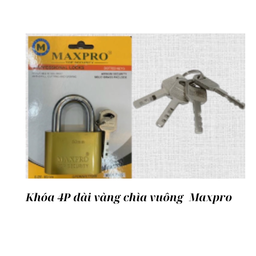 [MRK4DV] Khóa 4P dài vàng chìa vuông  Maxpro