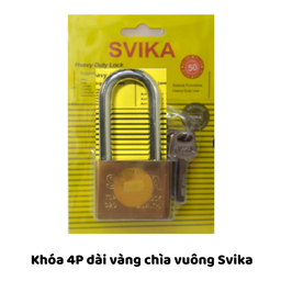 [MRK4DVSVK] Khóa 4P dài vàng chìa vuông Svika